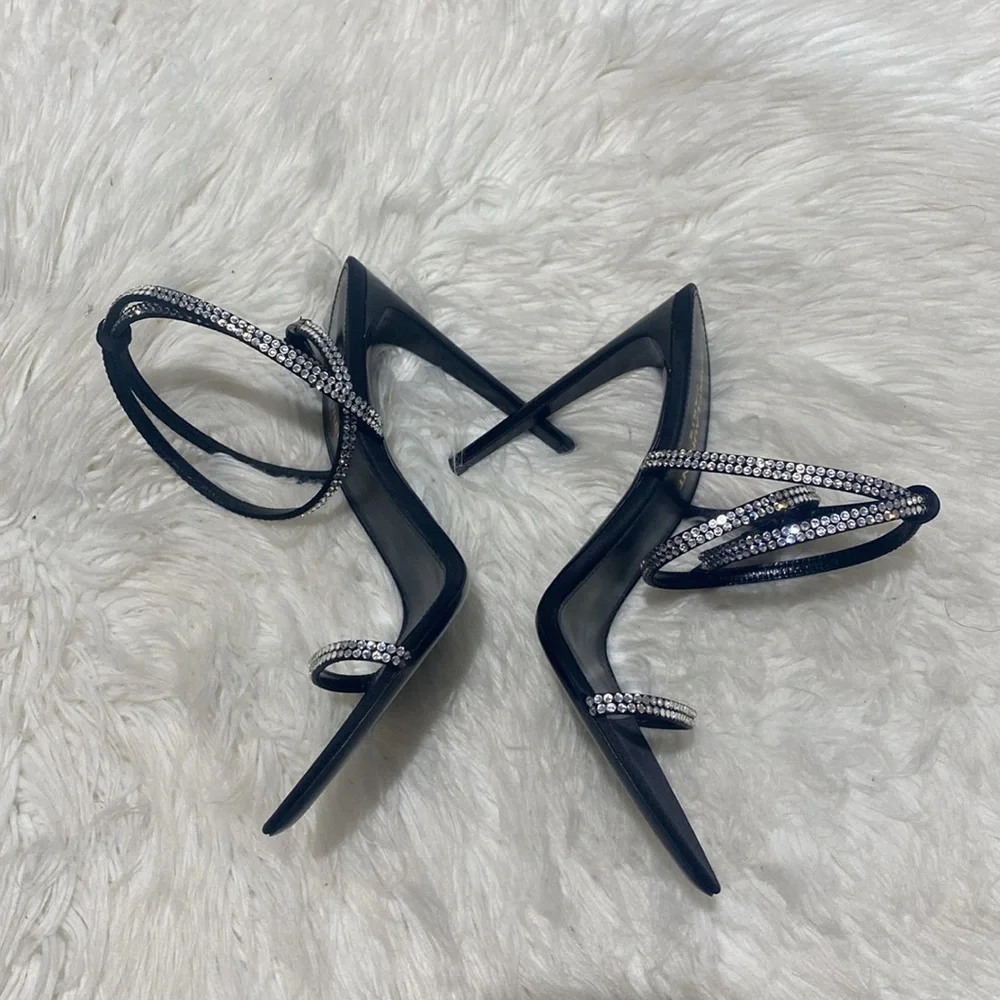 GEORGIA SANDALS IN CREPE SATIN WITH RHINESTONES size 37EU